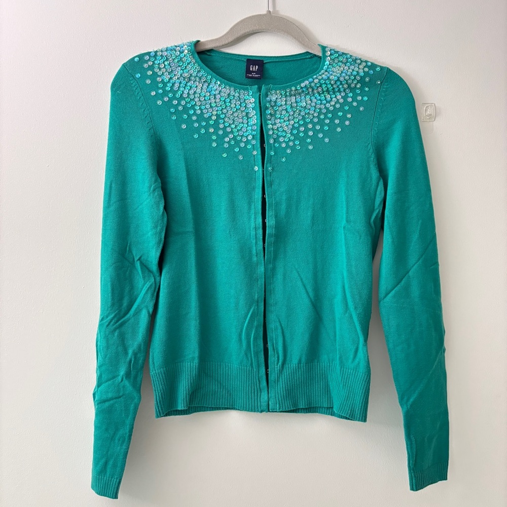 Emerald Green Sequinned Cardigan from Gap